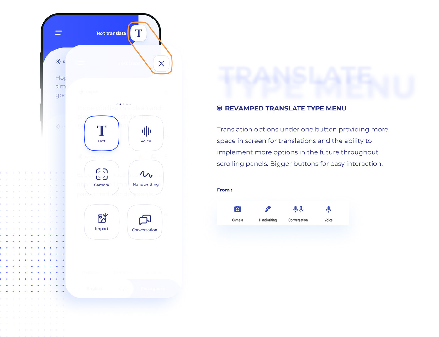 google translate app design mobile UI/UX app design concept Figma Interface uidesign