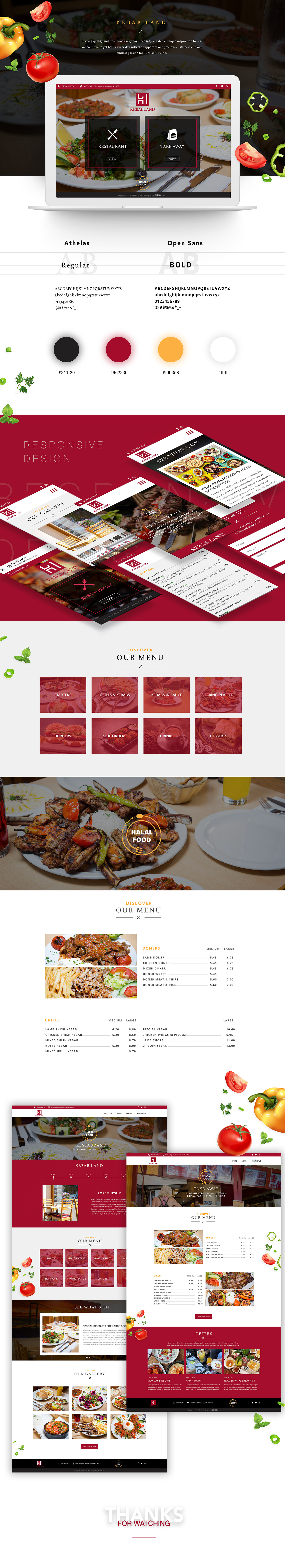 kebabland Website Layout Web Design  restaurant UI/UX ui design menu menu design