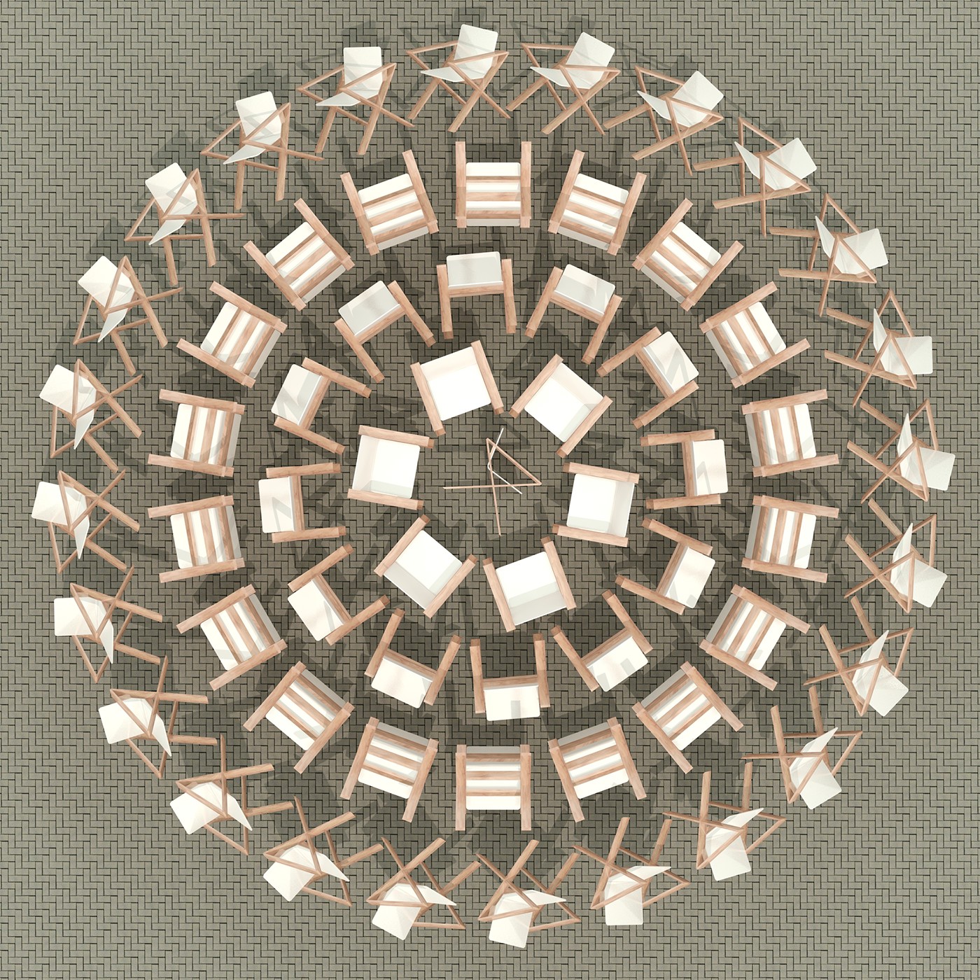 chair Mandala geometric brick material simple furniture architecure clayrender Render