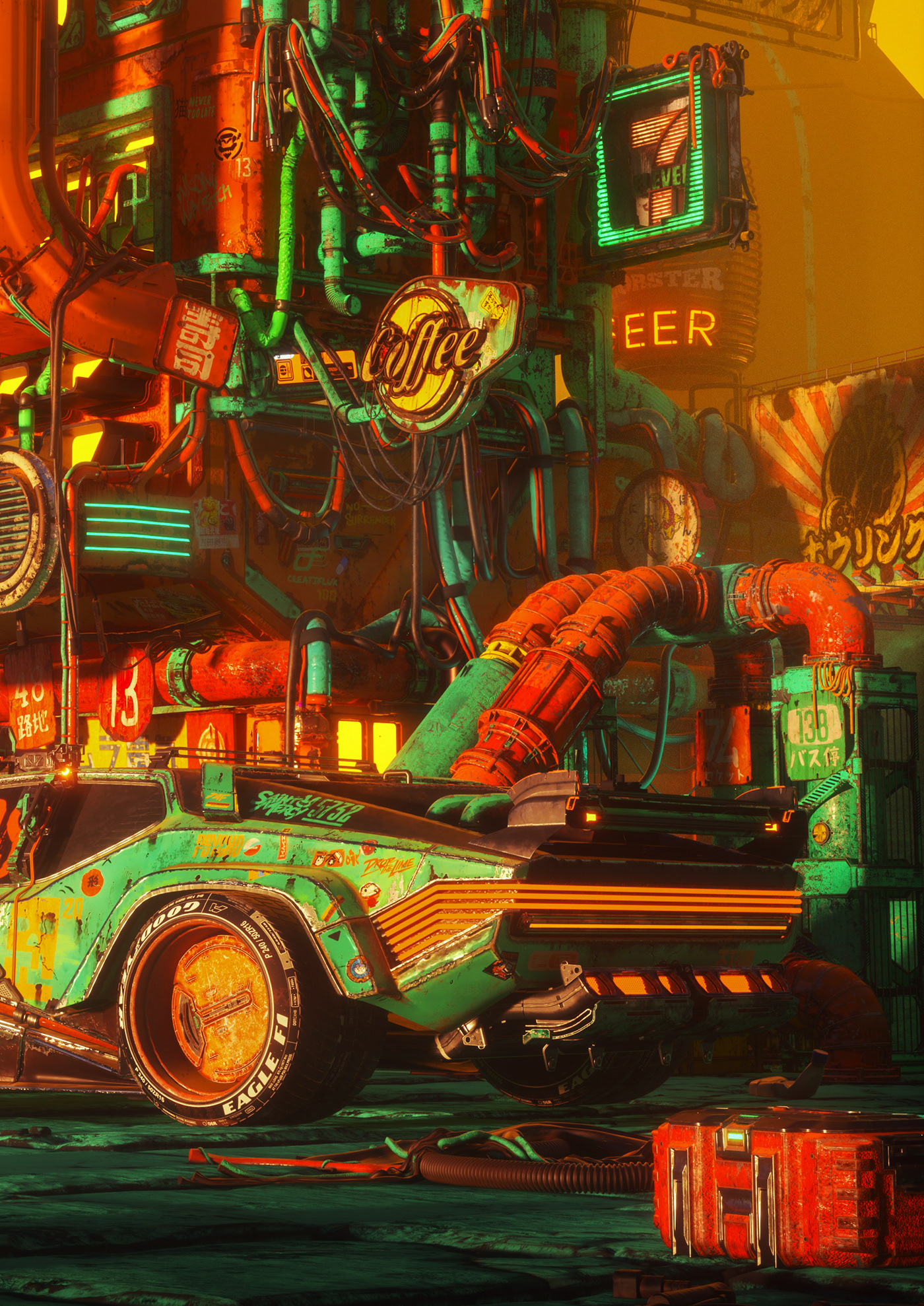apocalyptic CGI Cyberpunk futuristic Render substancepainter
