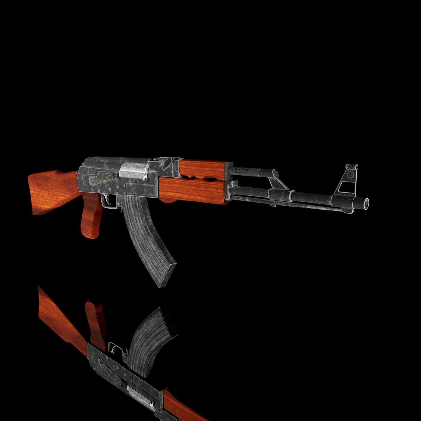 ak 47 gun Weapon maya modeling AK 47 Game model
