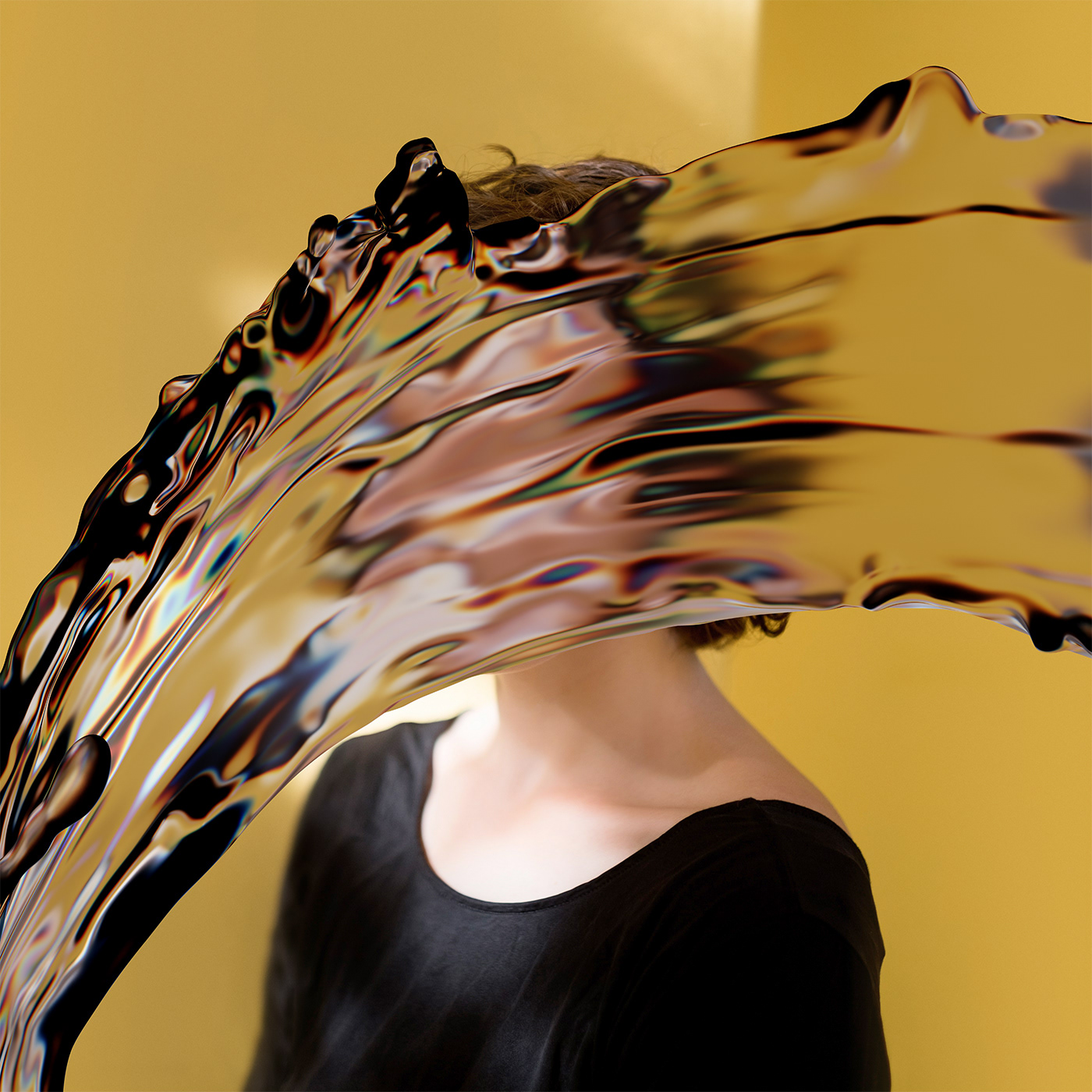 3D art CGI Creative Retouching crystal featherwax Liquid portrait splash water