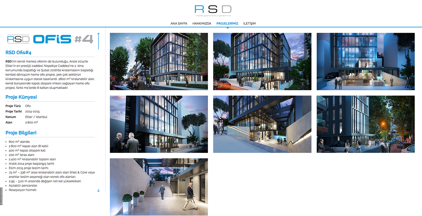 inşaat gayrimenkul construction real estate RSD Web UI ux ofis Office building Bina