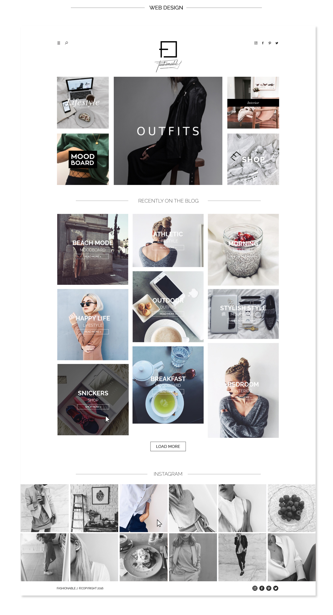 fashionable j Fashion  Website logo Blog Photography  branding  minimal Marble Web Design 