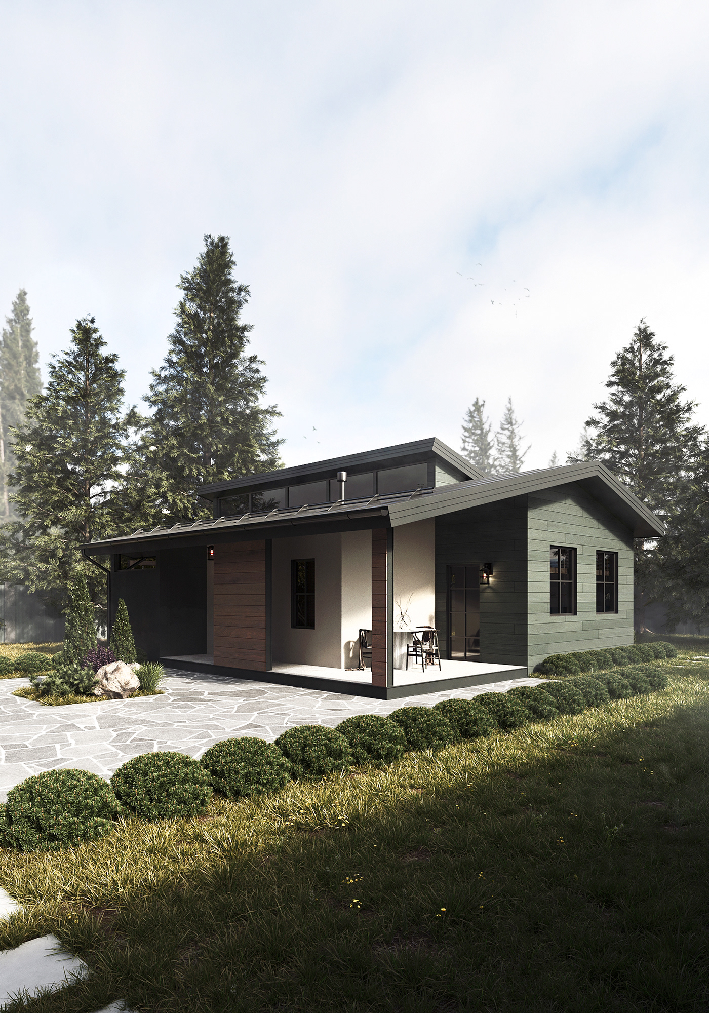 house architecture exterior visualization 3ds max Render modern corona exterior design johannes
