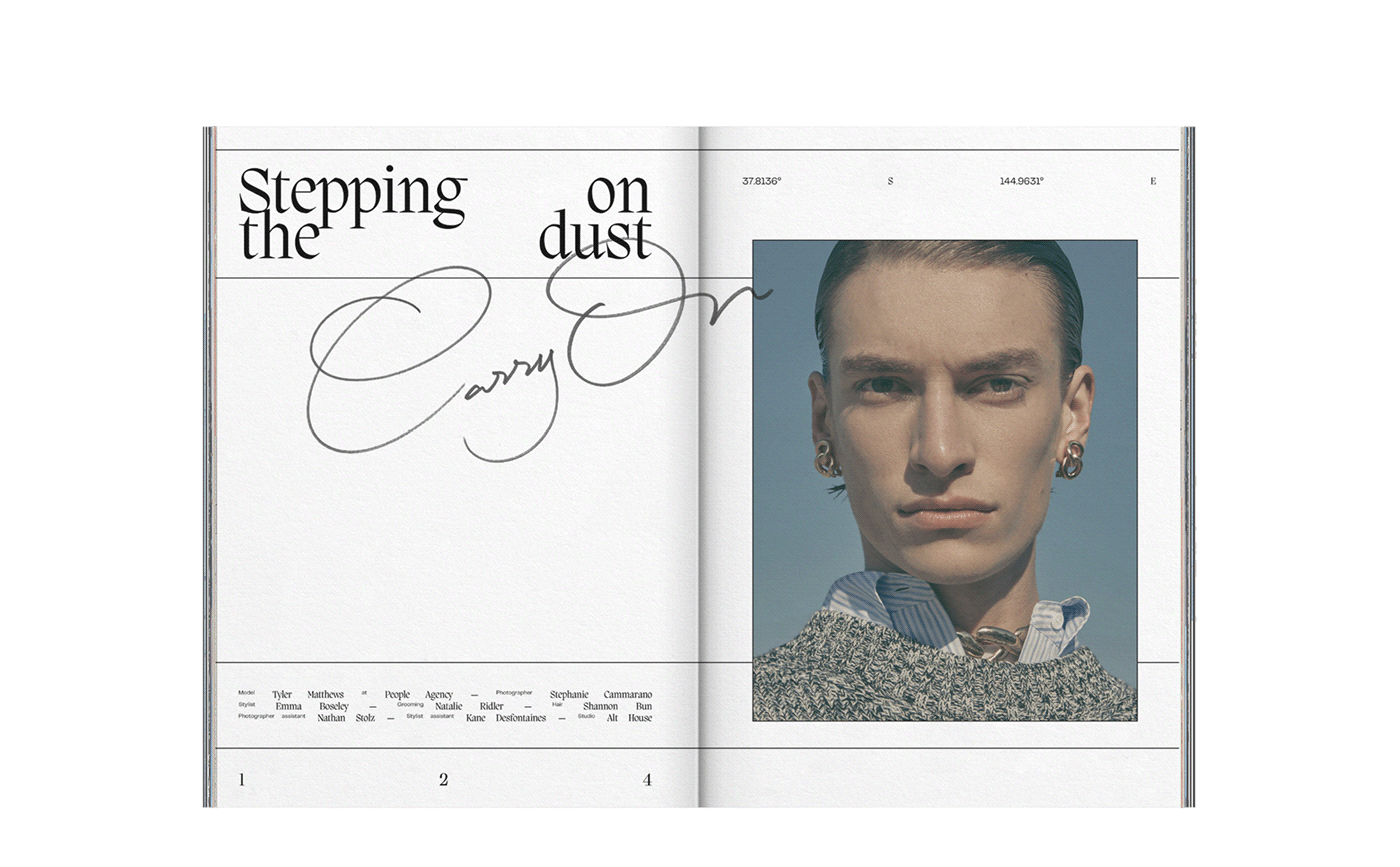 cover editorial Fashion  issue Layout magazine Menswear redesign trends typography  