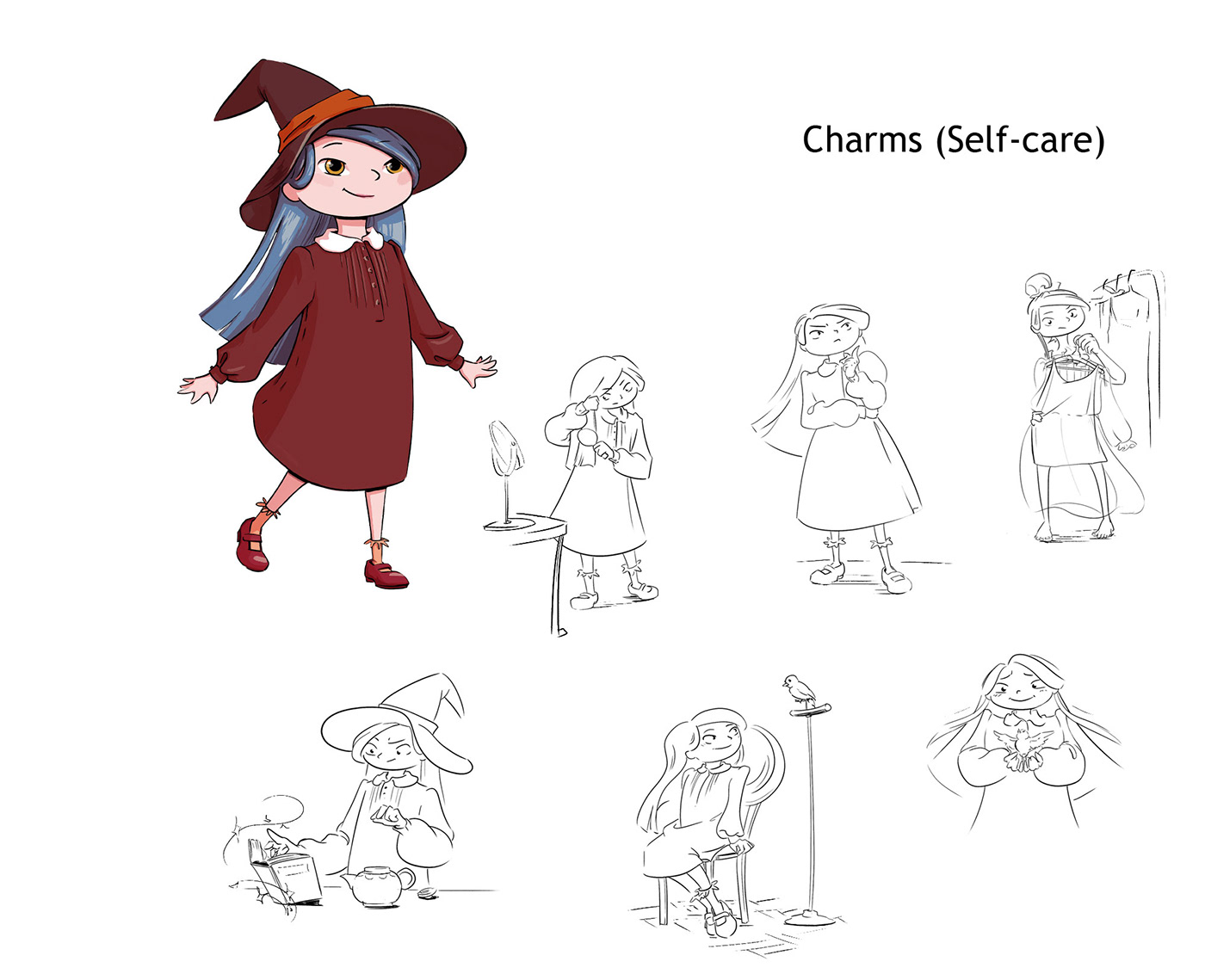 Character design  ILLUSTRATION  cartoon Character children illustration character illustration Magic   witch kidlit children's book