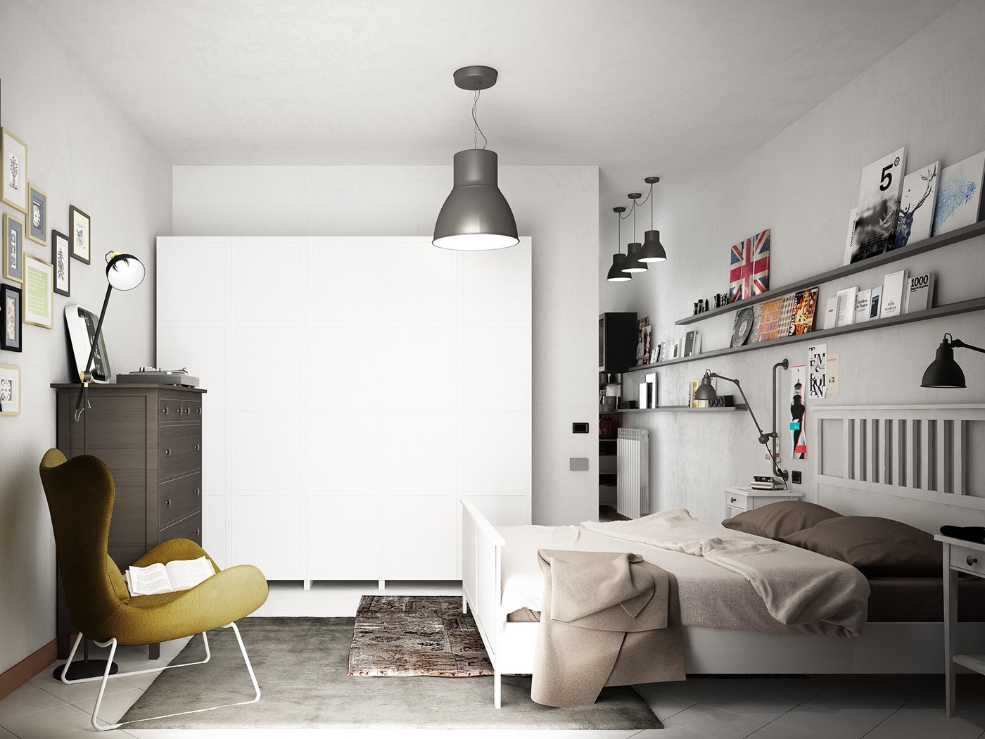 Interior design kitchen bedroom Render vray mood blackboard home