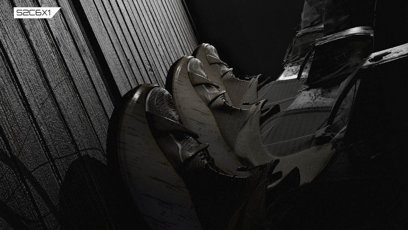 3D artwork CGI Character design  cinema 4d concept Digital Art  redshift shoes sneakers