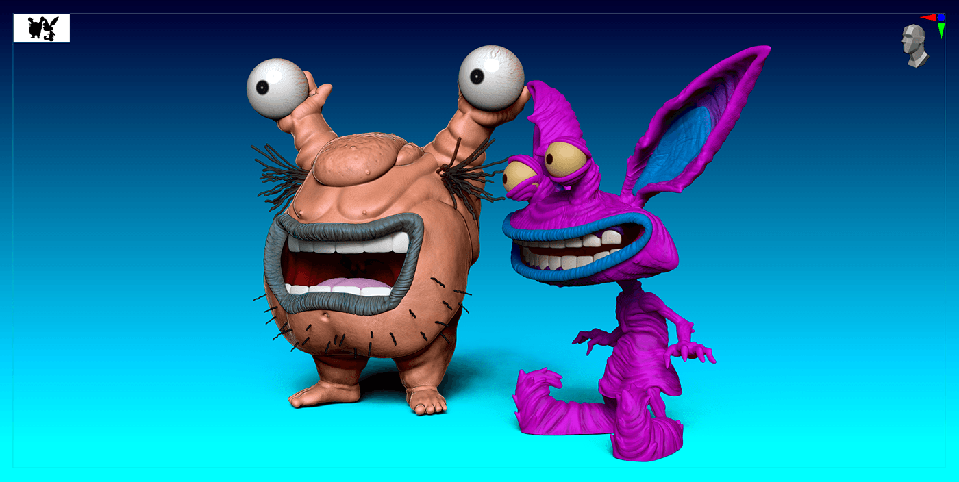 cartoon 3d modeling Zbrush ickis nickelodeon nicktoons oblina Aaahh!!! Real Monsters krumm real monsters