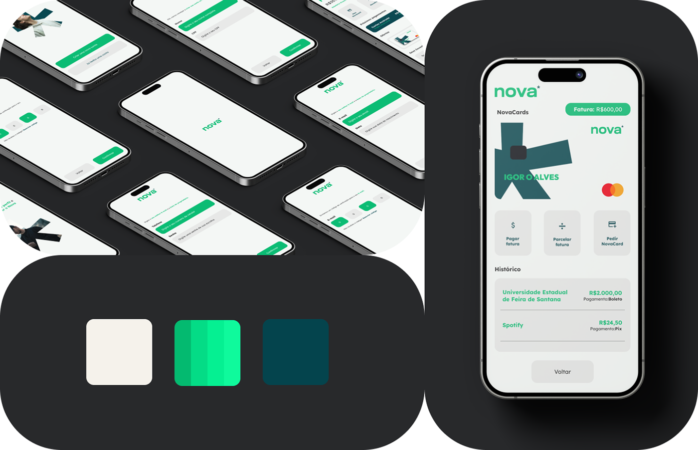 ui design Figma user interface Mobile app user experience portfolio UI Banking App banking ui ux banking Banco Nova