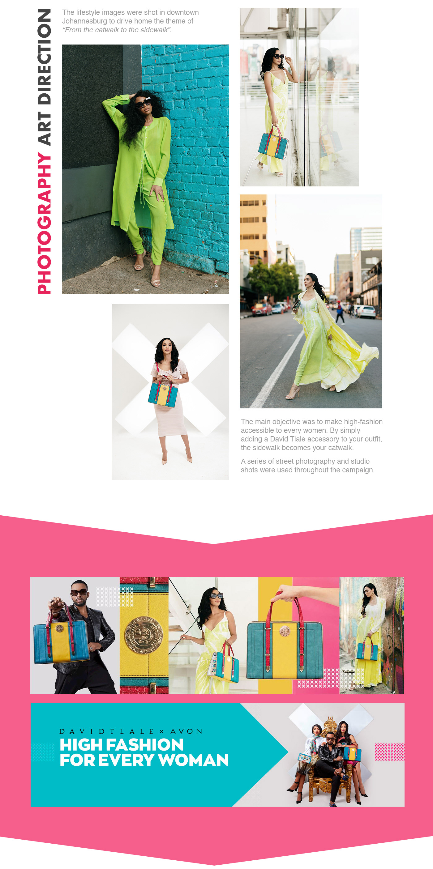 art direction  Avon Fashion  accessories david tlale digital design fashion layout handbag product launch social media campaign