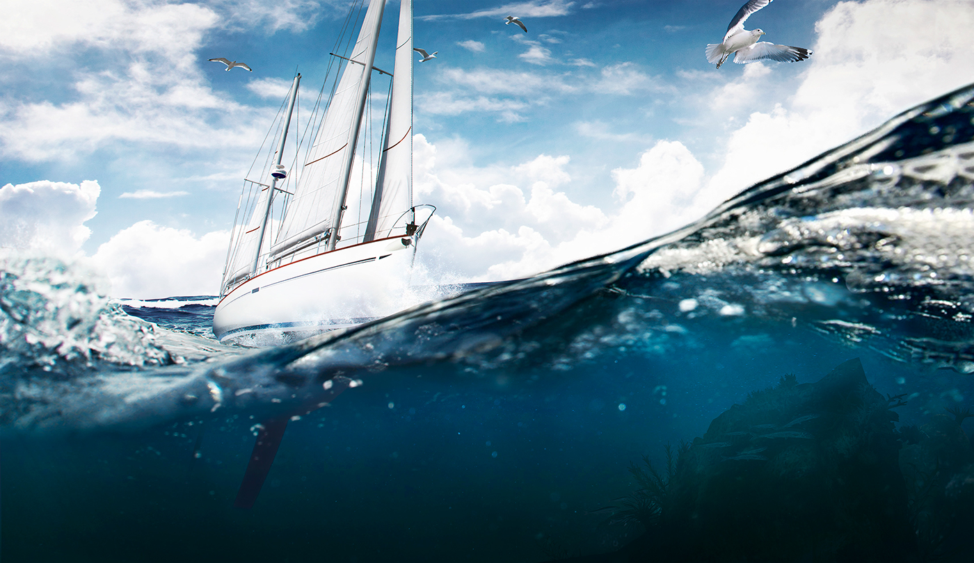 Garmin Sail boat Advertising  Photography  inspiration manipulation commercial Ocean navigation