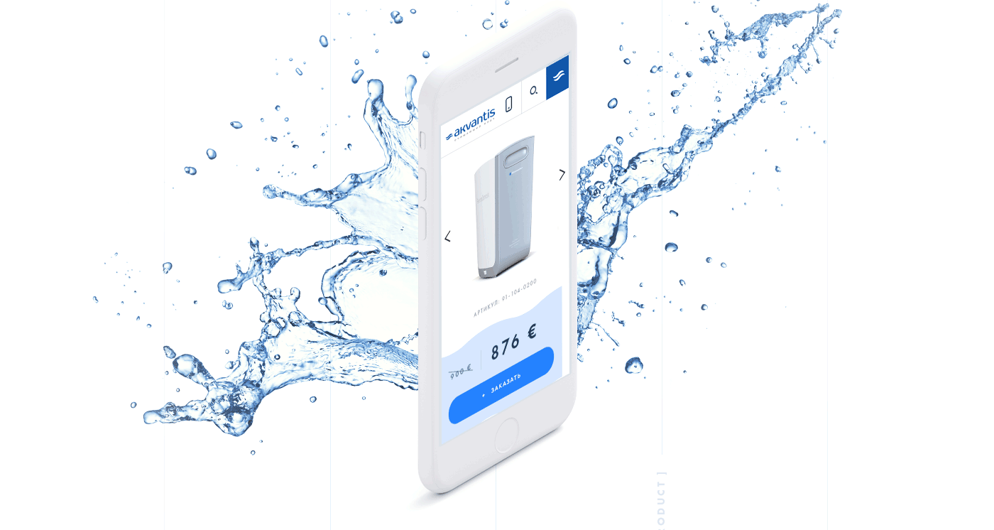 design water flat ux online store Interface