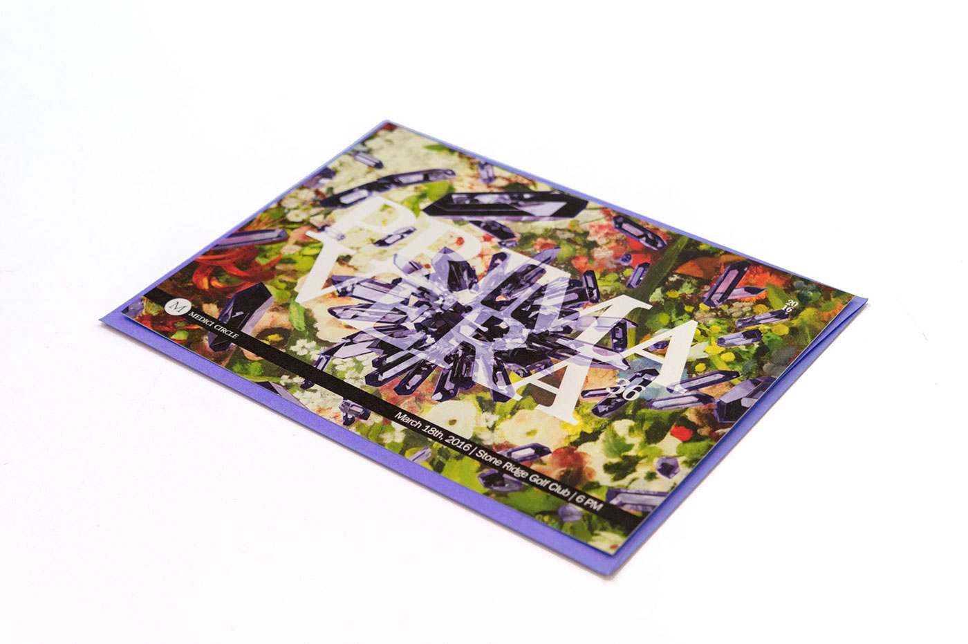 Invitation primavera crystal Oil Painting Render spring refraction mailer purple design thinking print