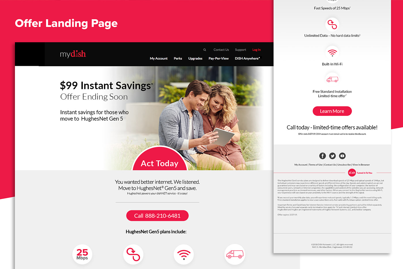 Direct mail Email landing page print