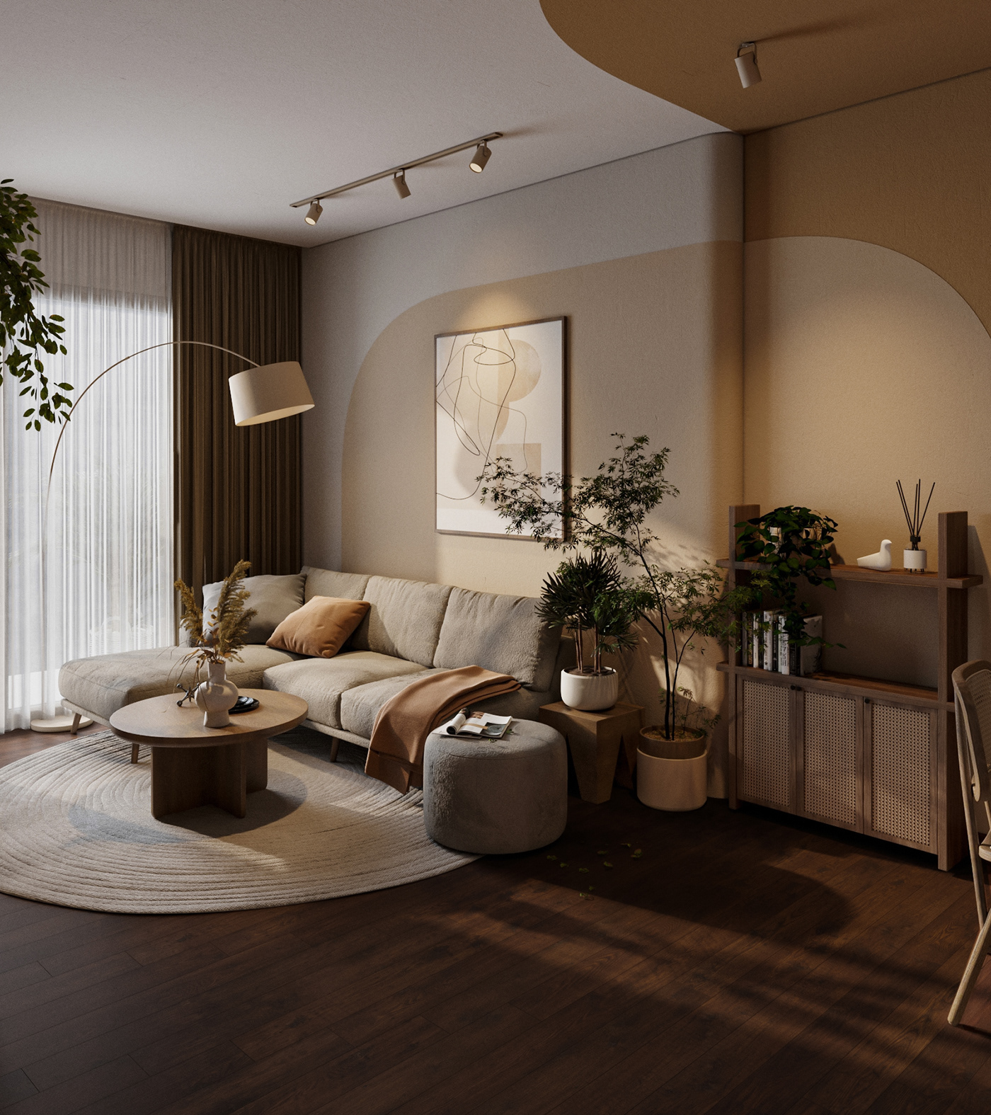 akari city bedroom concept Interior interior design  interiordesign Japandi interior mooiconcept Scandinavian Wabi Sabi