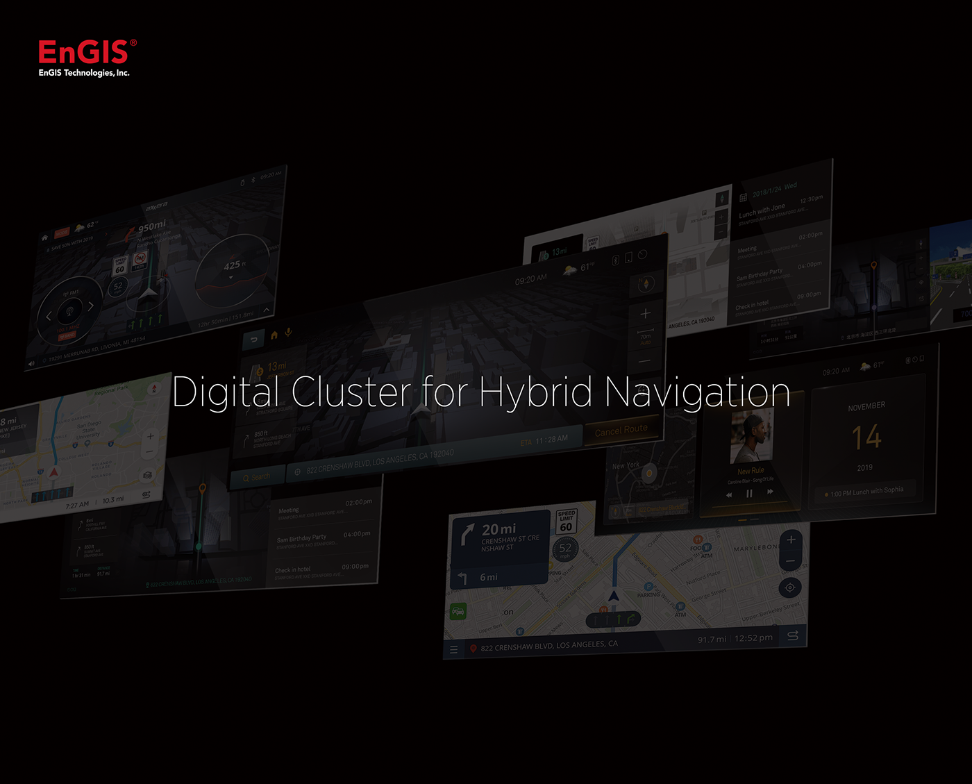 cluster Headunit navigation Adas ux graphic design GUI car application