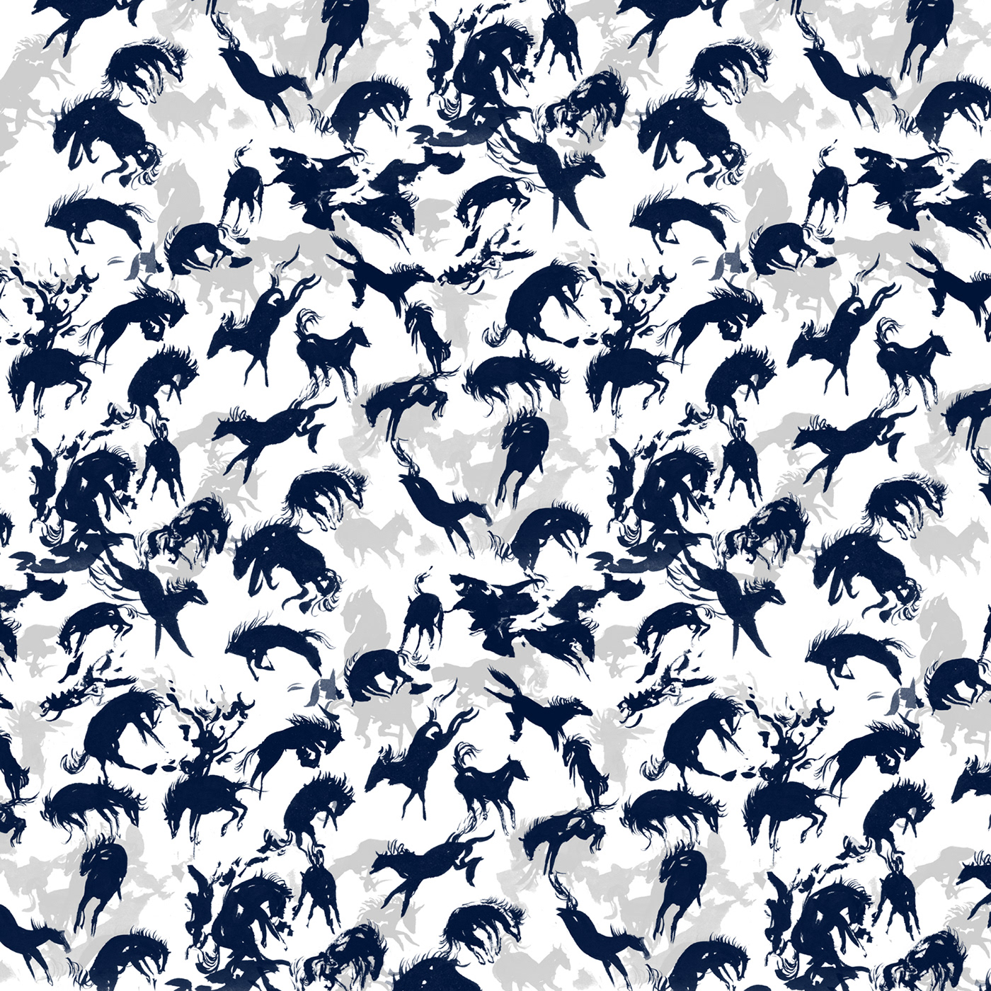 silk screen ink horses ponies pattern animals pattern design  movement ILLUSTRATION  abstract