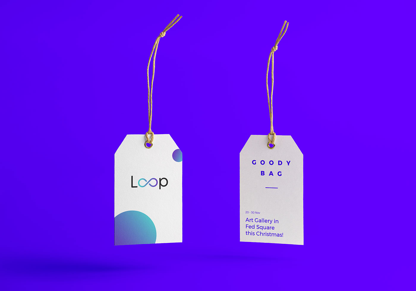 Event branding  editorial the loop rebranding gradient logo identity Web blue
