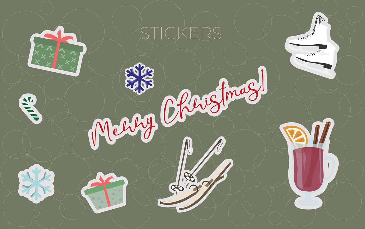 postcards stickers Wrapping paper Christmas