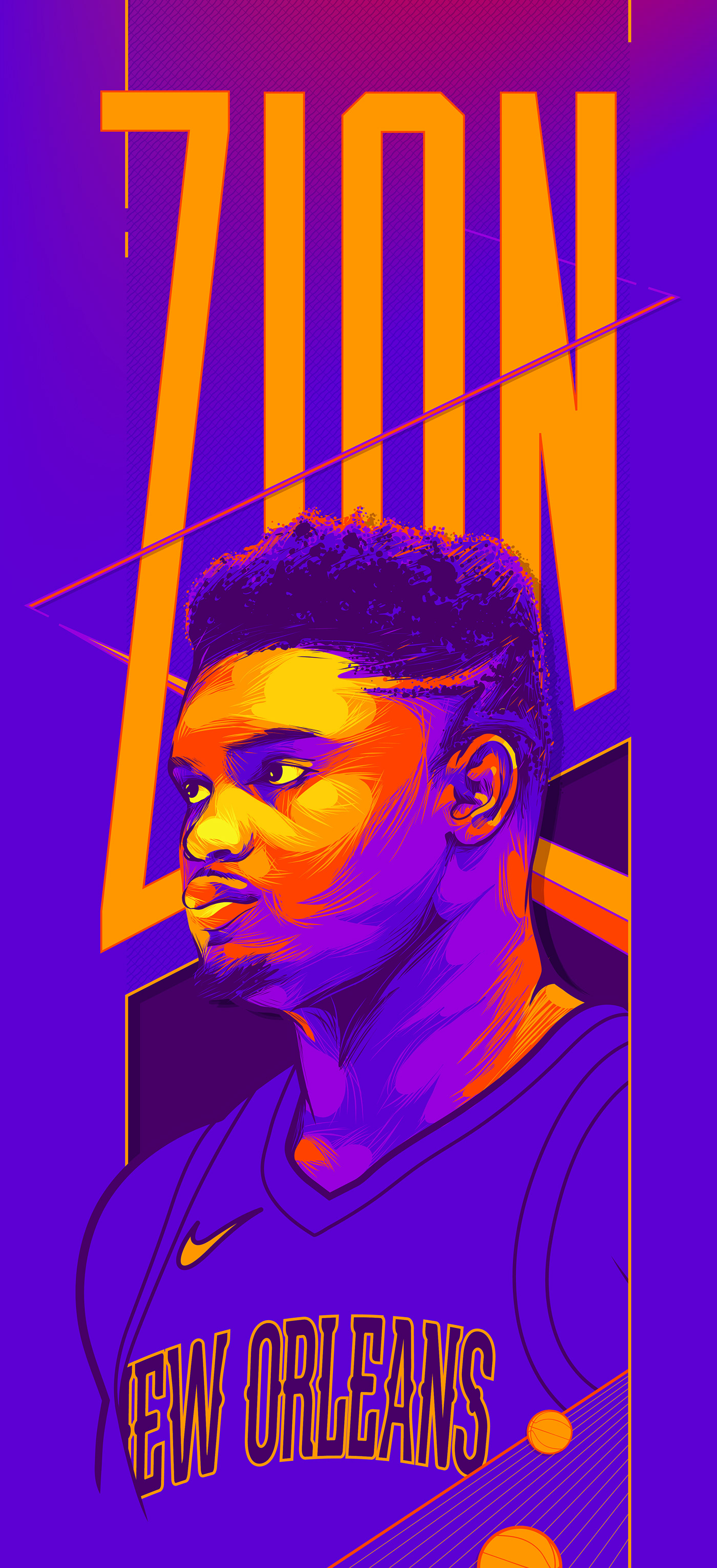 sports NBA basketball zion ILLUSTRATION  new orleans pelicans adobe fresco adobe illustrator vector