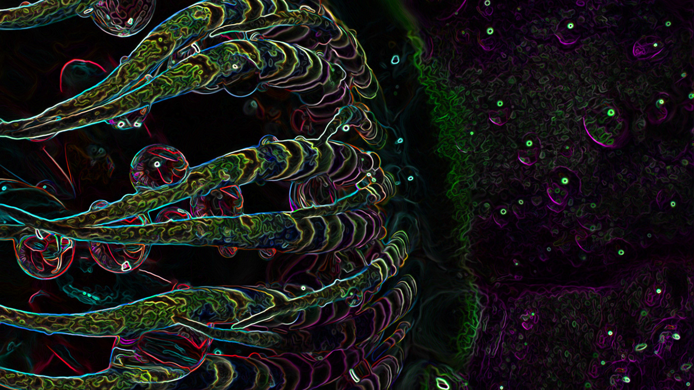 cinema 4d c4d x-particles Digital Art  biological particles Insects virus aliens ILLUSTRATION 