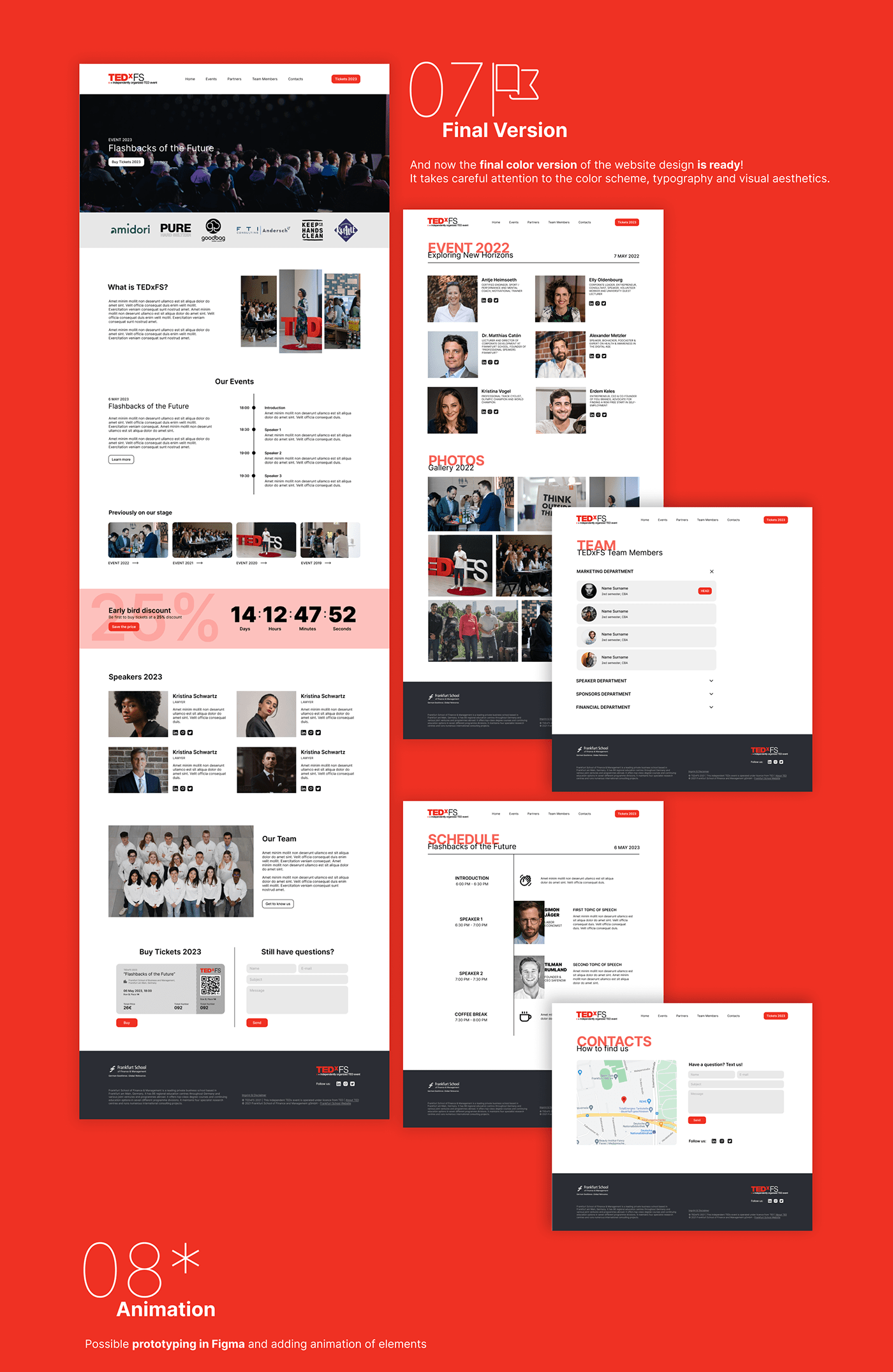 TEDx Website site Event conference UI/UX steps structure Figma landing page