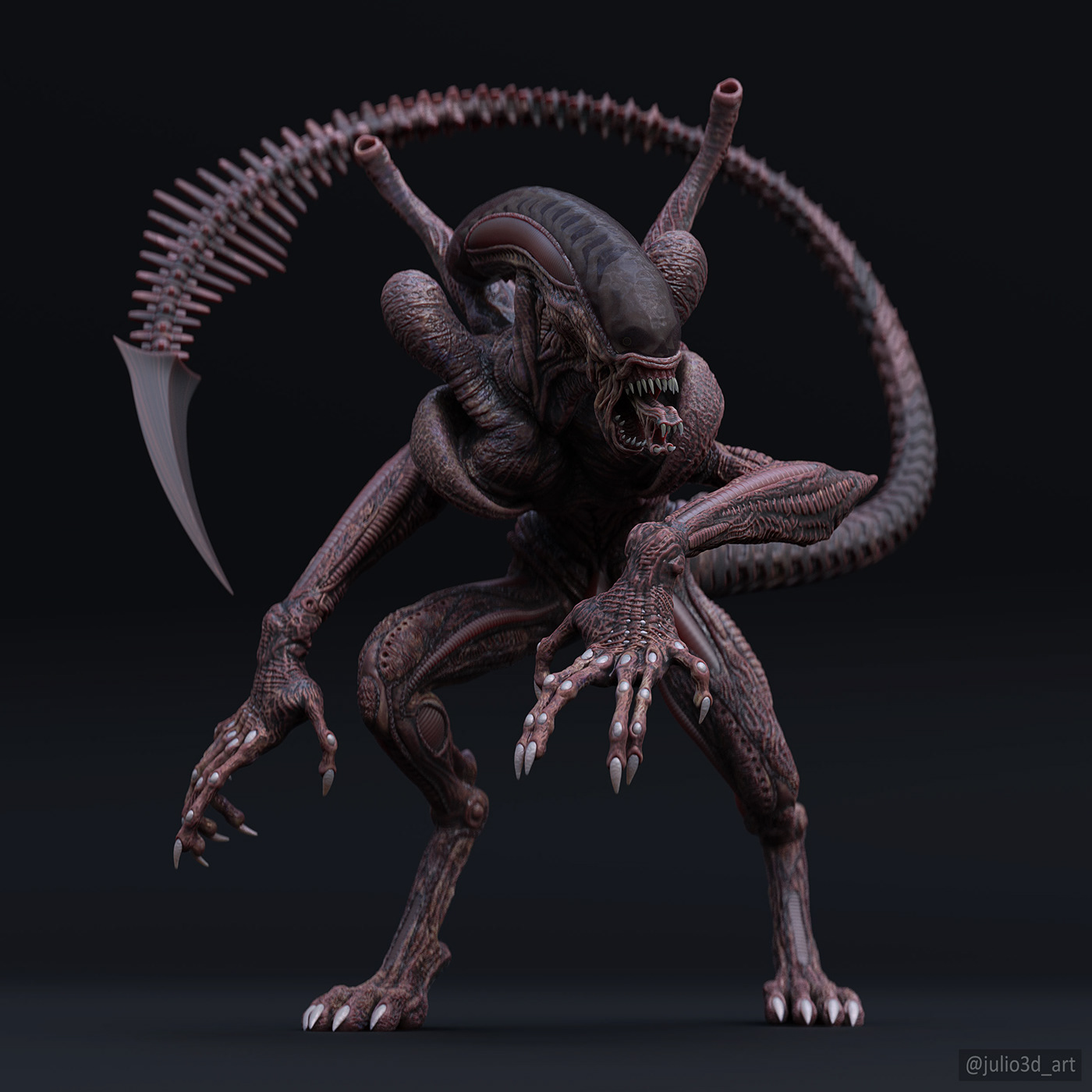 alien monster horror Scifi concept art Xenomorph 3D sculpting  Zbrush