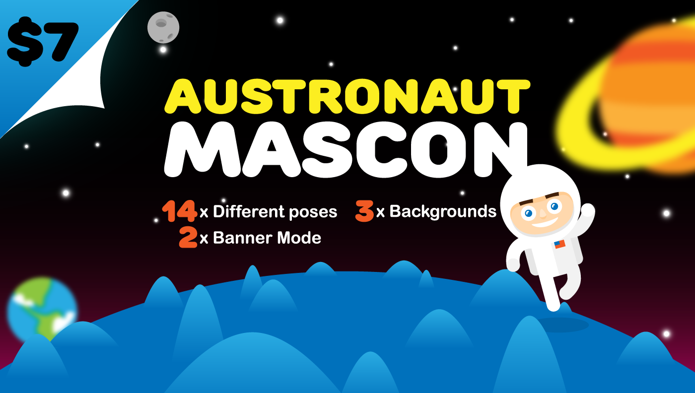 astronaut b-day cartoon Character design e-mail earth flat happy heart hello Like map Mascom moon