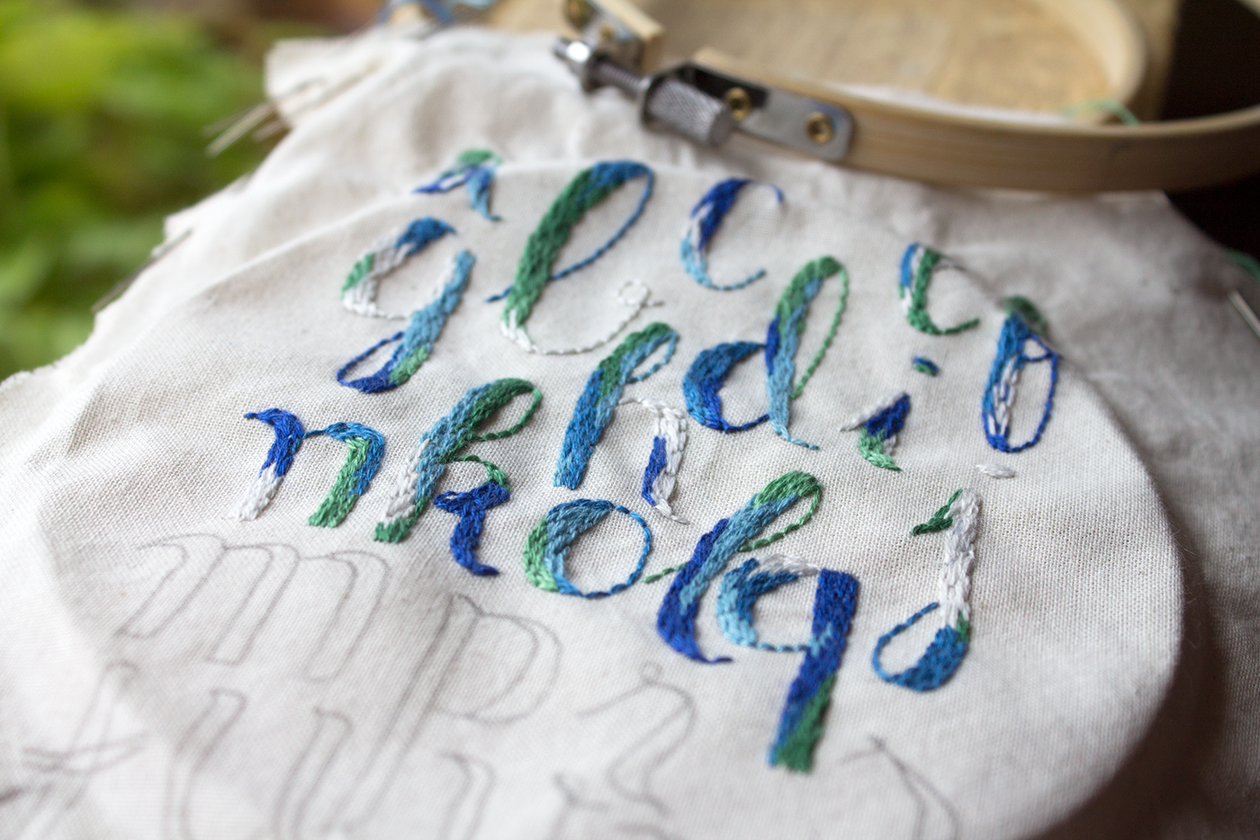 Embroidery handcraft Book Binding lettering
