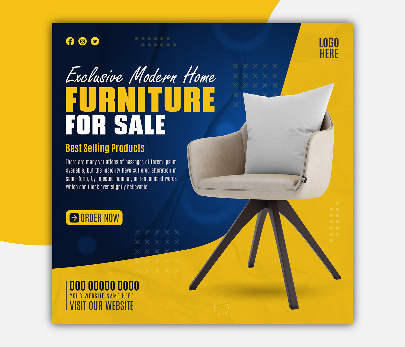 sale Social media post Advertising  marketing   business home decor furniture sofa design banner