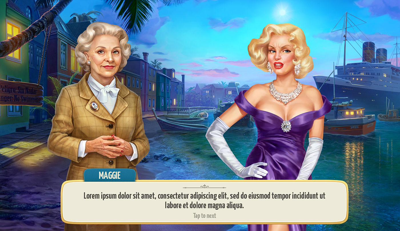 agatha christie casual game Character detective game game design  Icon match-3 murder mystery