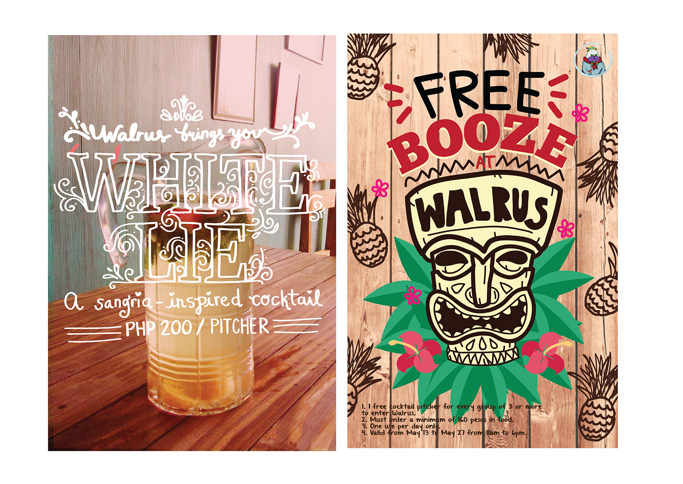 walrus beach bar katipunan promo posters Tropical Bahamas beer bar beach