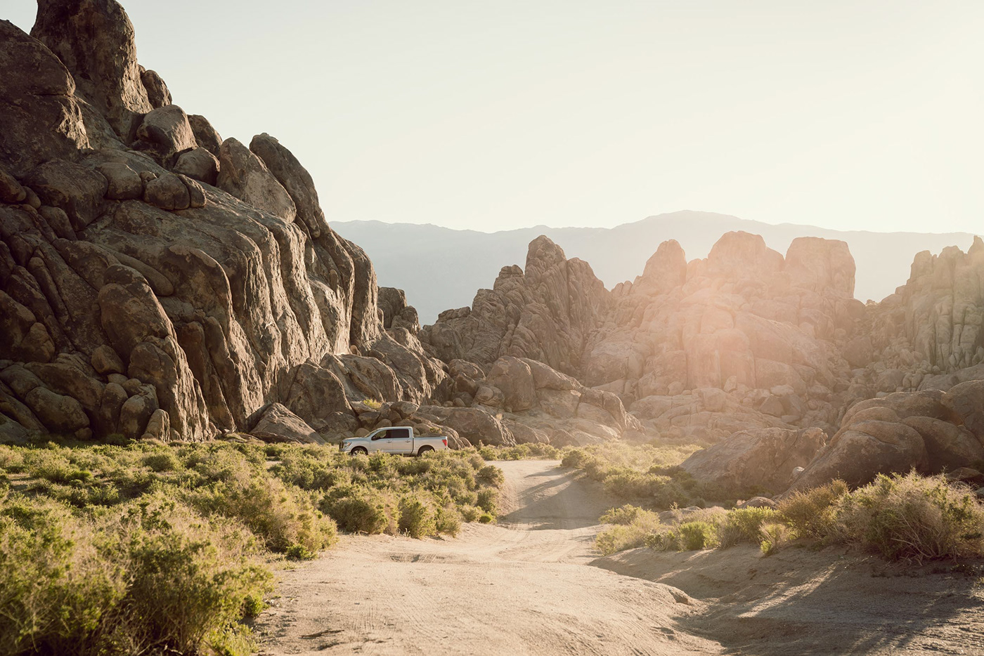 automotive   Photography  Outdoor rugged Truck Nissan Titan California desert camping
