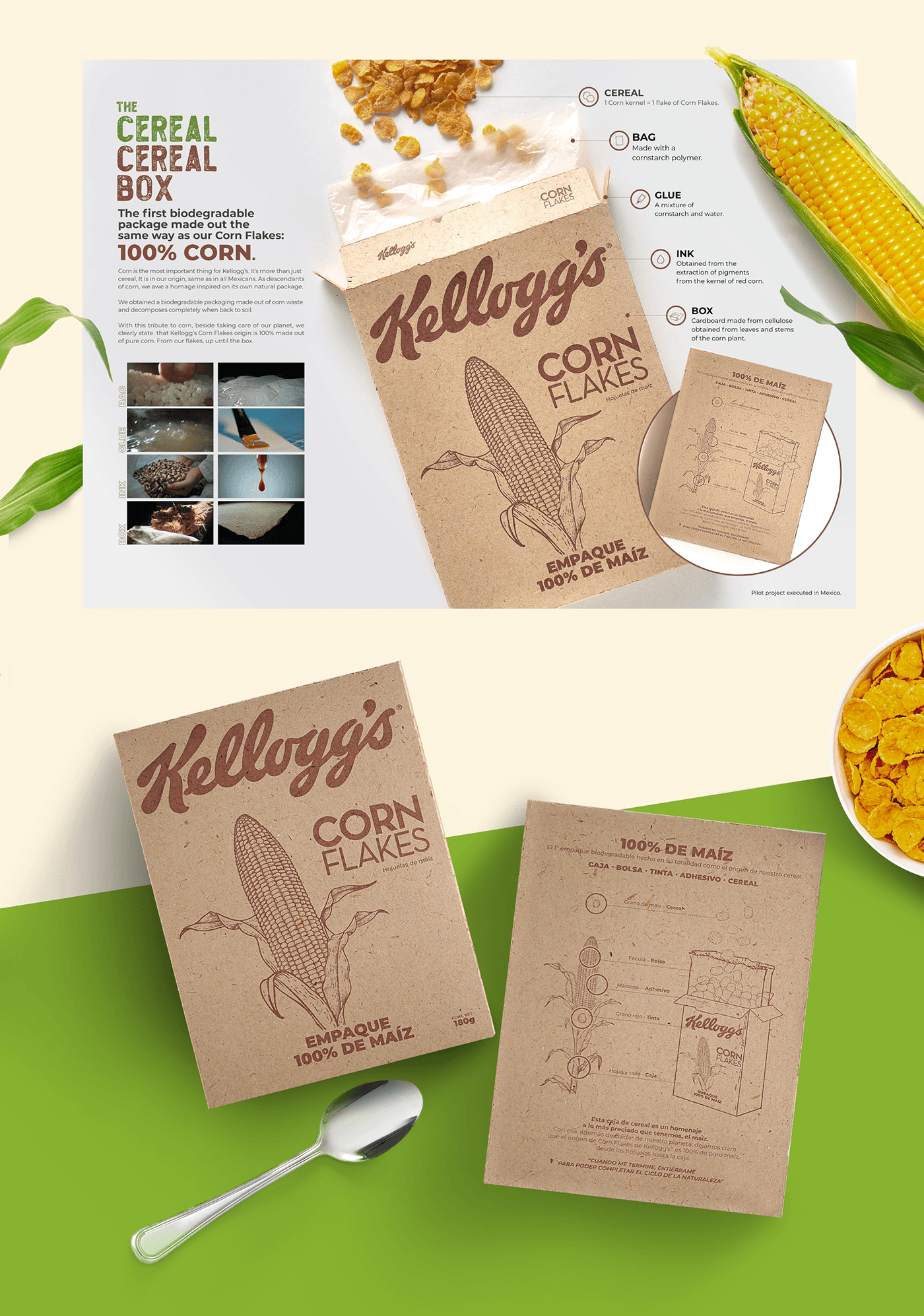 Kellogg's ecofriendly Cereal Packaging corn