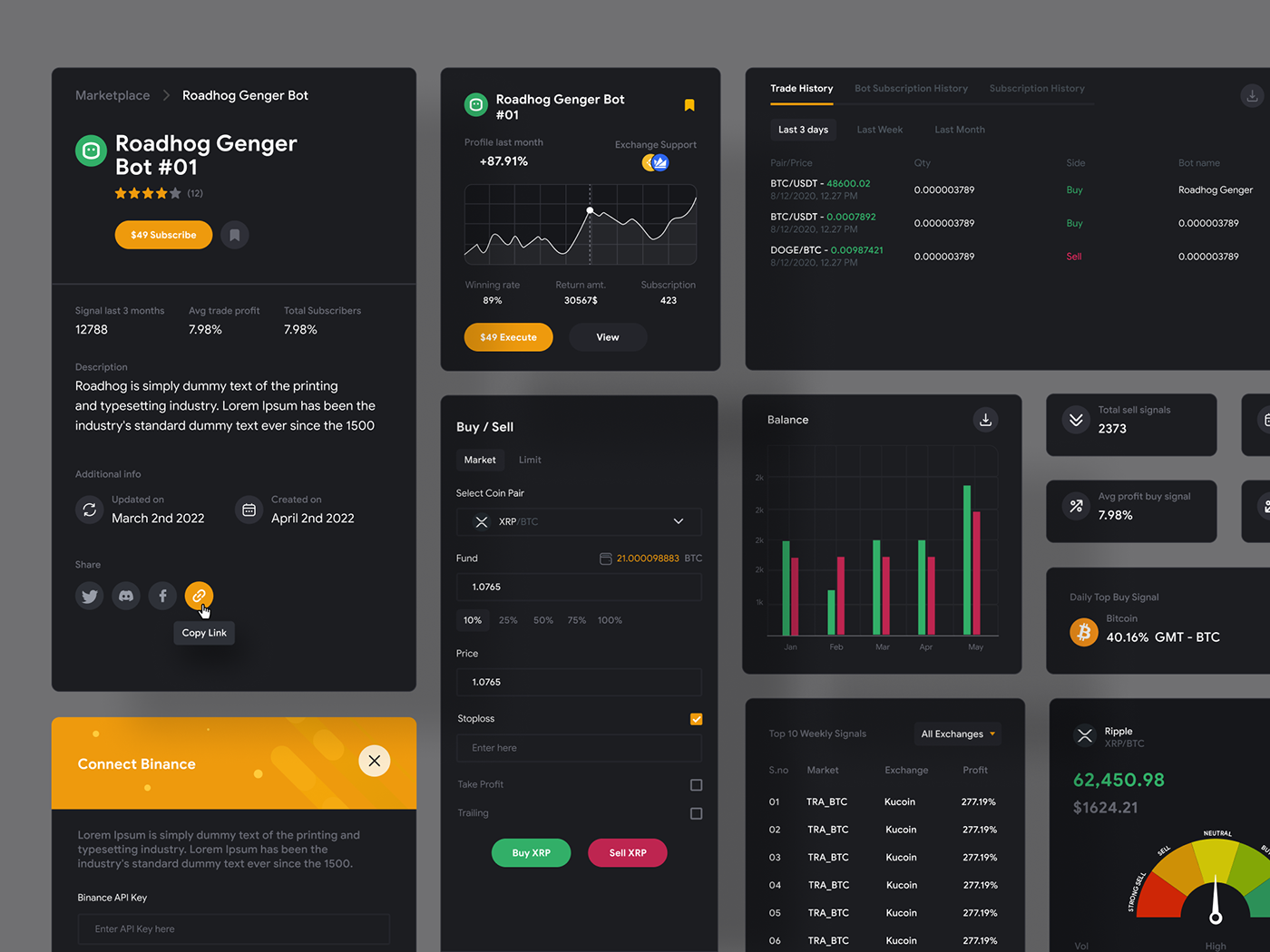 design UI/UX chart trading crypto blockchain Trading app web app UI Trading Bot