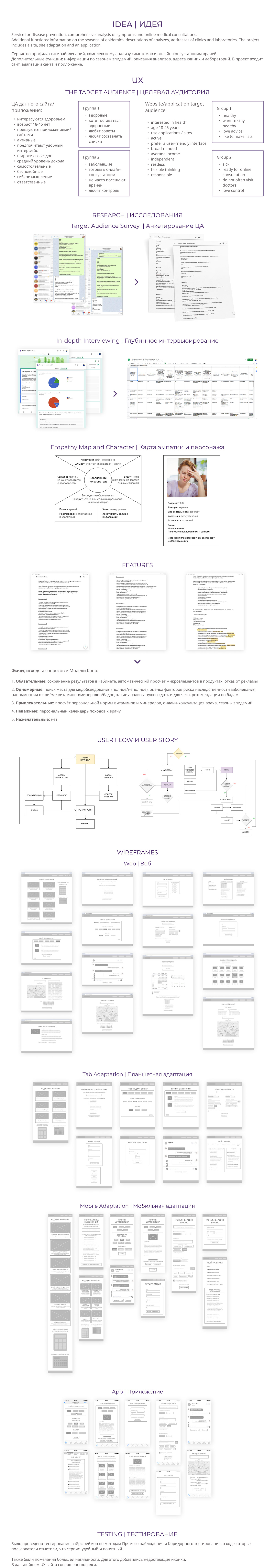 design features healthy medicine reasearch testing user flow ux UX design wireframe
