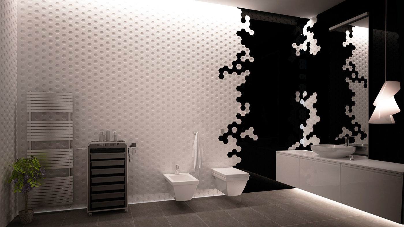 Interior KSA amman black White design bathroom modern 3dmax dubai 3d max jordan Canada jeddah