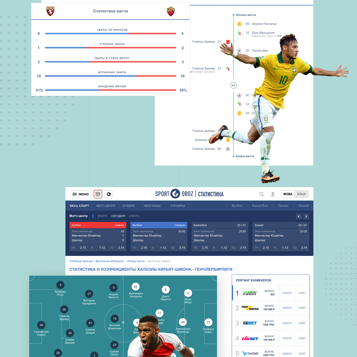 design mobile news News Portal redesign soccer sports UI ux