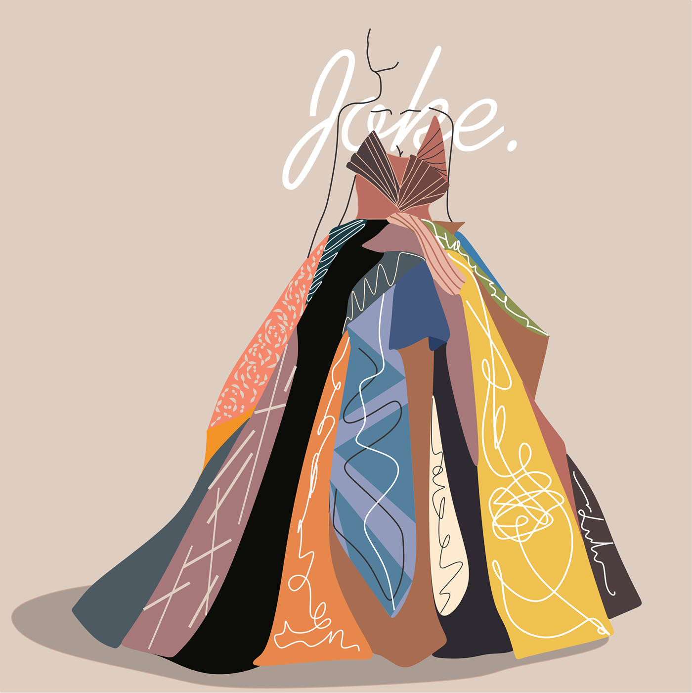 Digital Art  Fashion  girl gown ILLUSTRATION  Vector Illustration