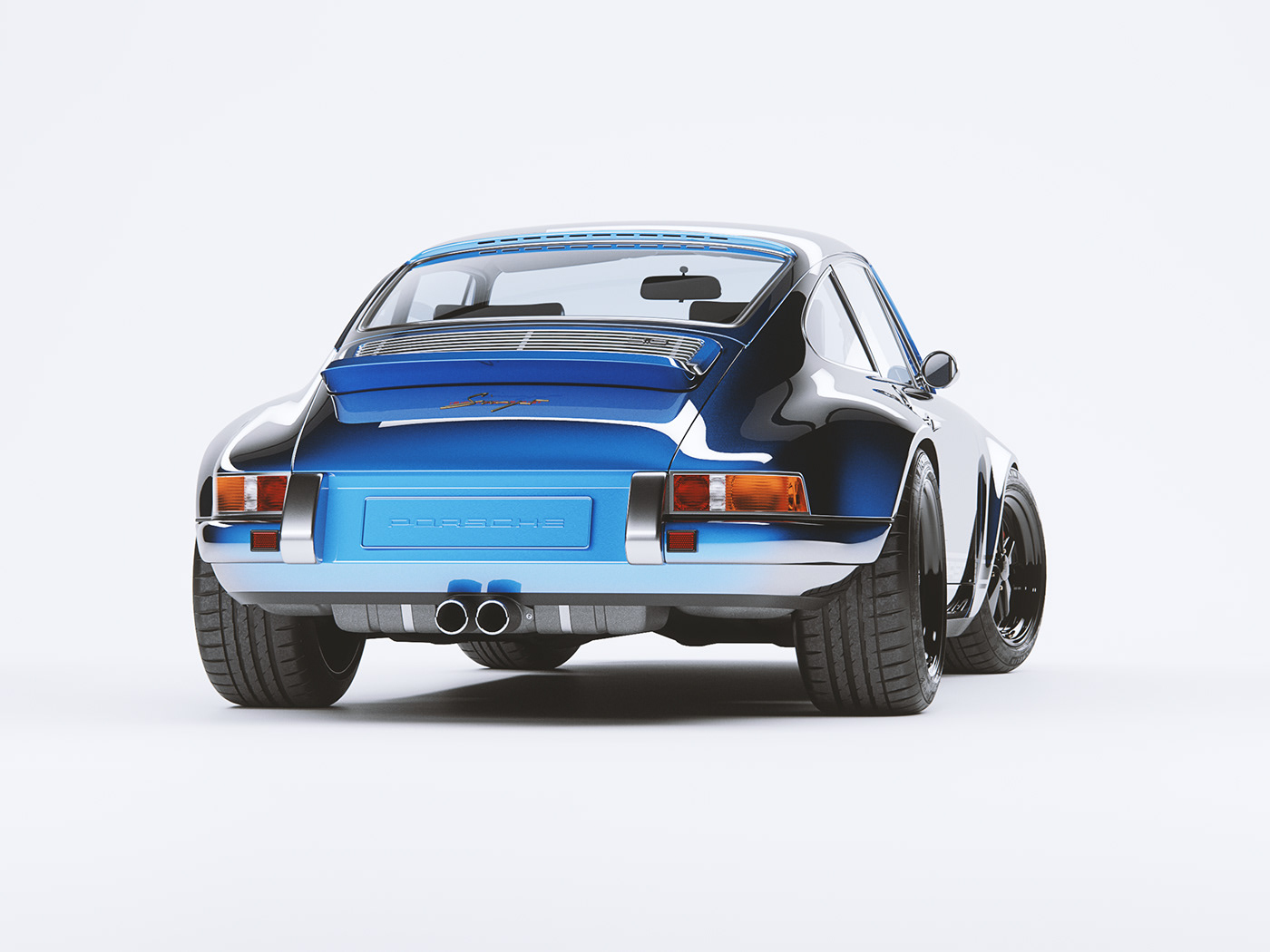 Porsche car modeling automotive   Singer 3D blender corona