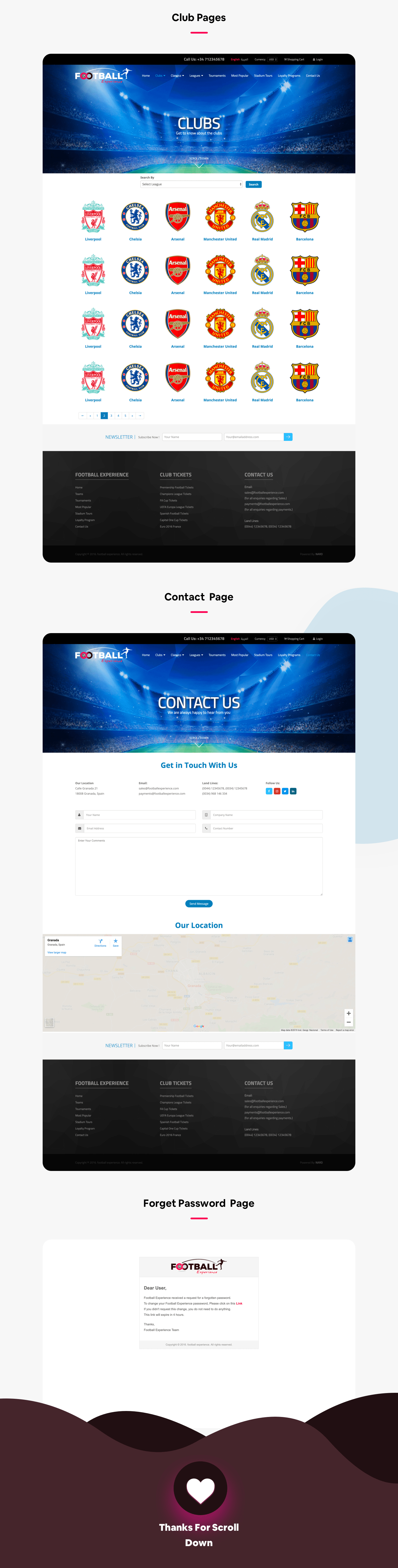 UI ux design Website football Website Design User Experince user interface