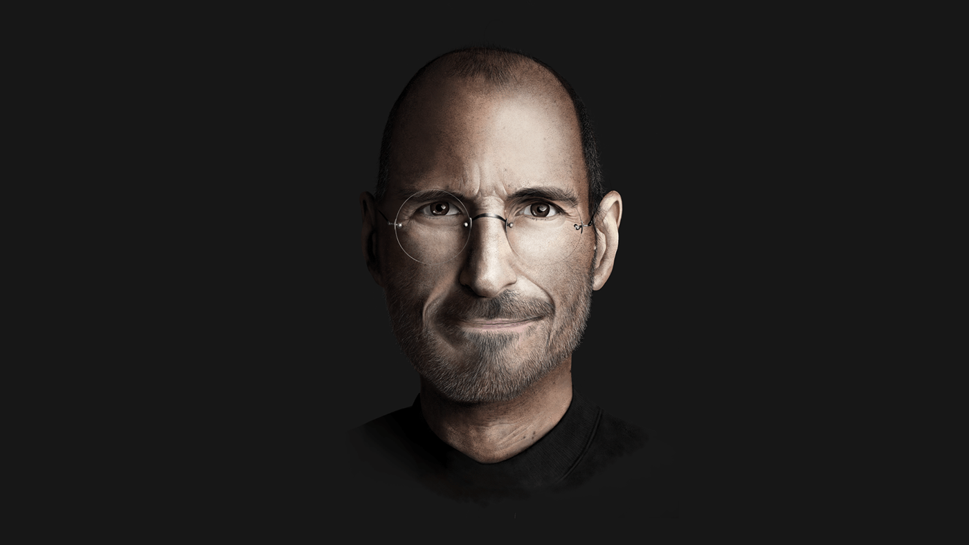 Steve Jobs digital illustration Adobe Photoshop Sketch timelapse