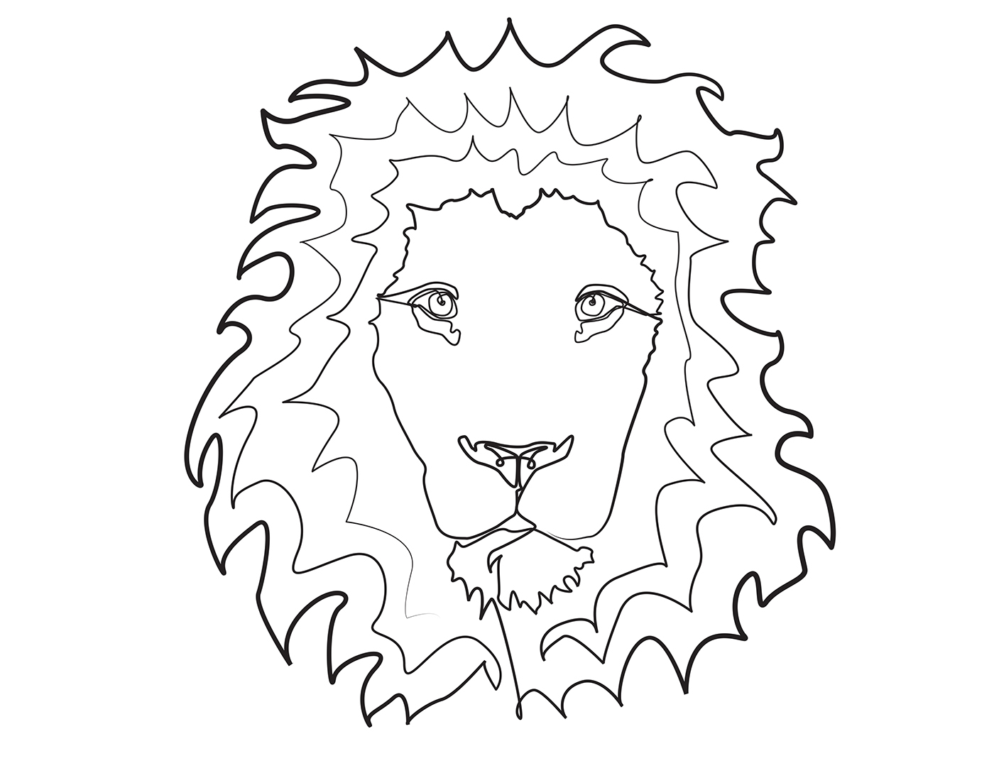 lion vector minimal minimalistic Minimalism simple black and white animal one line