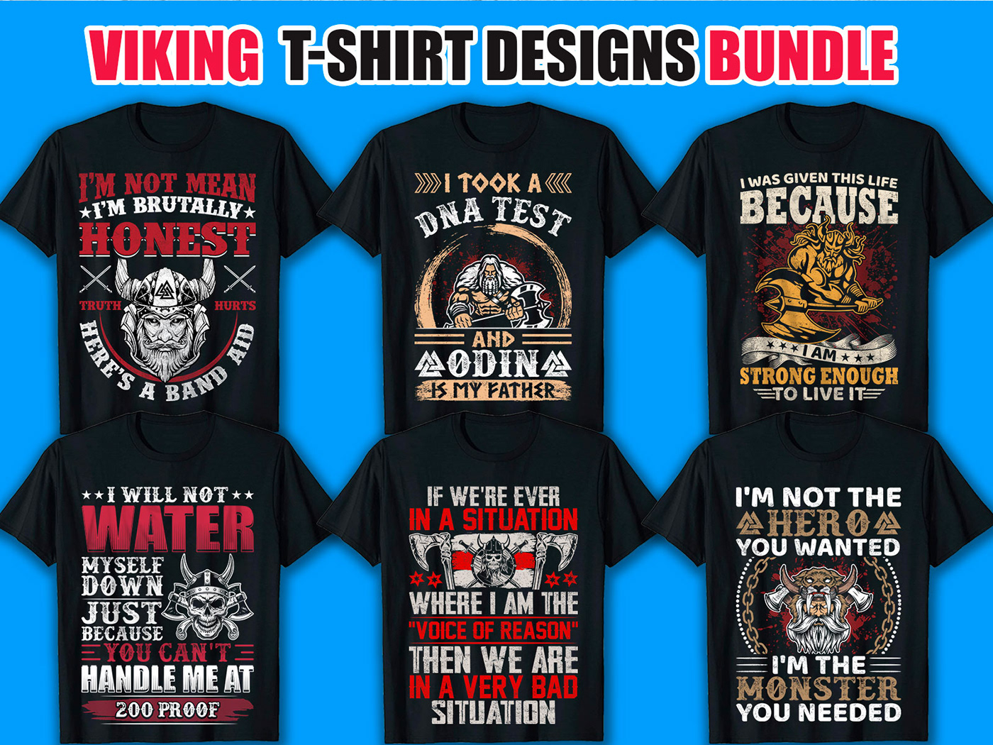 New Viking T Shirt Design Bundle.