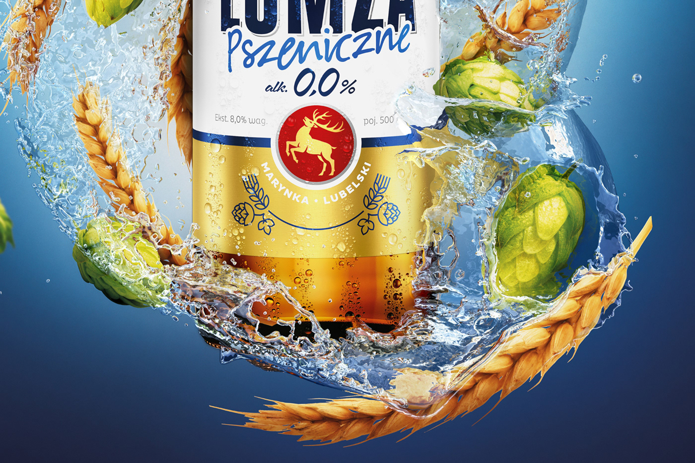 Vizualization bottle beer 3D Render beer label 3dsmax wizualizacja piwa łomża piwo piwo