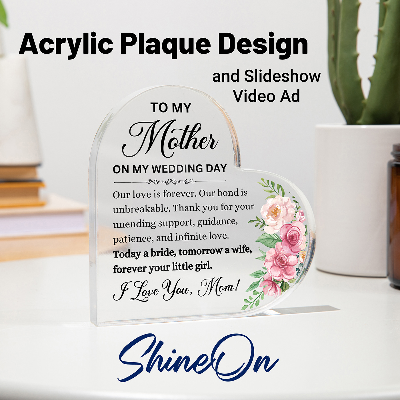 acrylic design video ad Slideshow video voiceover message card design acrylic plaque ShineOn Acrylic shineon jewelry tiktok video ad