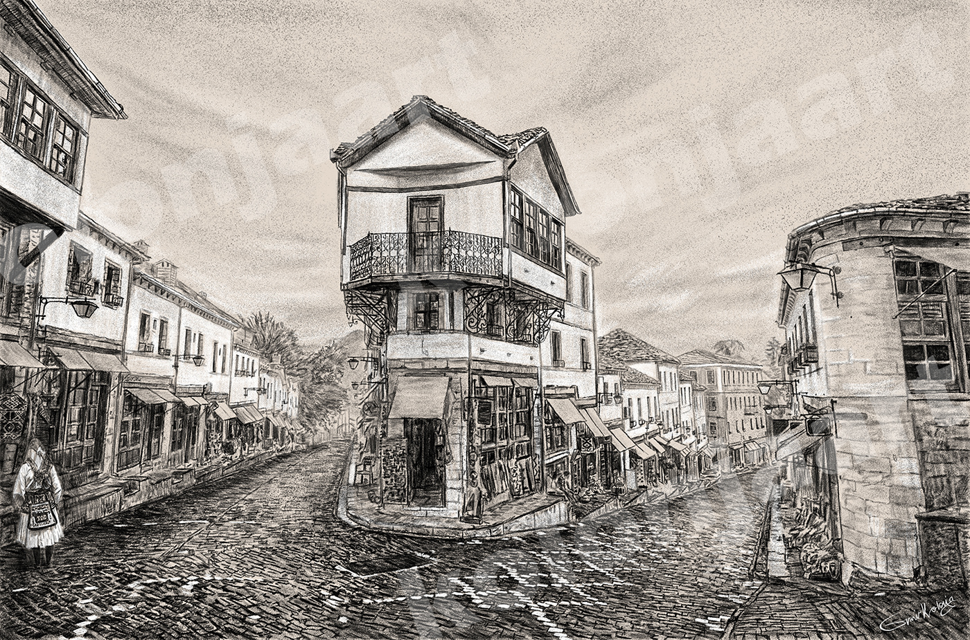 Gjirokastër Albania Old City Drawing on Behance