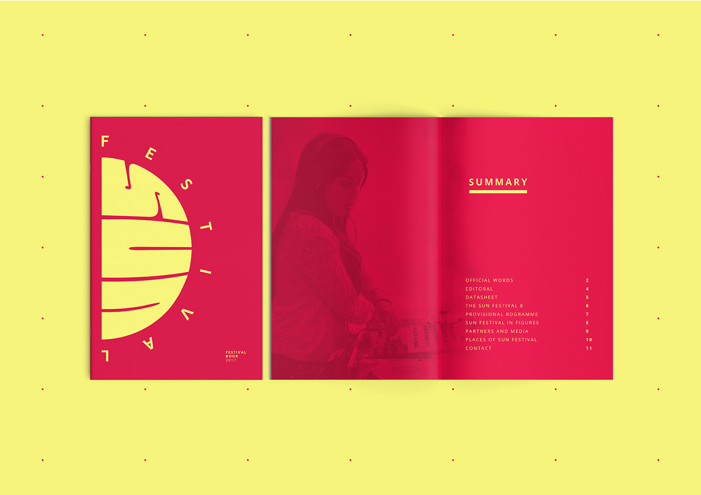 Sun festival branding  flyer poster geometric music editoral Event summer